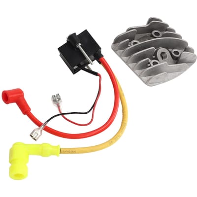 Couvercle de cylindre de moteur 105mm Culasse de vélo motorisé avec bobine d'allumage pour 49cc 50cc 60cc 66cc 70cc 80cc 2 gray