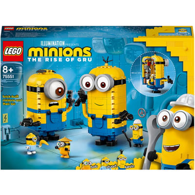 LEGO 75551 Minions Minions Displaymodellen van Stenen met Poppetjes van Stuart, Kevin & Bob voor Kinderen vanaf 8 Jaar