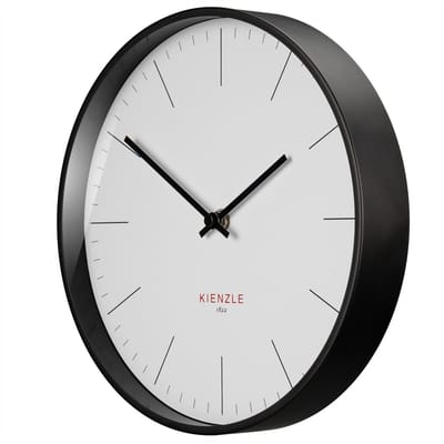Kienzle Wandklok - Modern - 25cm - Radiogestuurd - Zwart - Wit