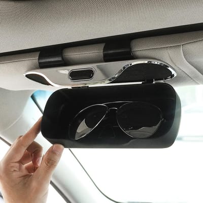 Dailygoody - Zonnebrilhouder - Multifunctionele organiser - Zwart - Auto zonnebrilhouder - Beschermt en houdt je bril veilig - Geschikt voor alle bril