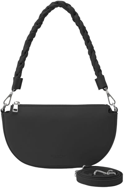 SEIDENFELT MANUFAKTUR Schoudertas Melbu Halfmoon Bag Black Zwart