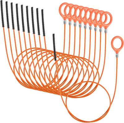 Afvoerslang Ontstopper - Gootsteen Snake Douche - Verstopping Verhelpen - Flexibel Anti-Break Metaal - 81 cm 10 Stuks - Oranje Zwart