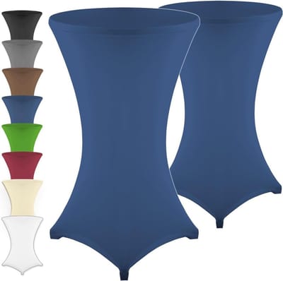 Statafelhoezen Set - Tafelovertrekken Bistrotafel - Feestelijke Gelegenheden - Versterkte Voet - 70-75 cm - Blauw