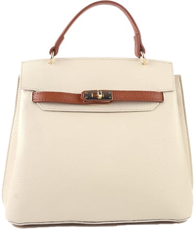 Giuliano Lederen handtas Elowyn - Made in Italy - Beige bruin