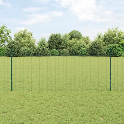 vidaXL - Euro-hek - met - palen - 25 - x - 1 - m - PVC-Coated - Staal - Groen - Mesh
