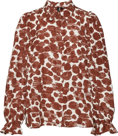 Vero Moda Blouse Vmpila Senya Ls Shirt Wvn 10311138 Fired Brick Dames Maat - S