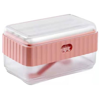 Multifunctionele Zeepschuimdoos Decoratieve Zeepbak Opbergbak Afdruipbak Schaal voor Badkamer Roze roze