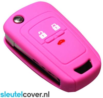 Autosleutel Hoesje geschikt voor Chevrolet - SleutelCover - Silicone Autosleutel Cover - Sleutelhoesje Roze