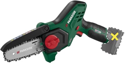 Parkside Accu-Houtzaag 12V 4 ah - Zaaglengte: max. 16 cm - Kettingsnelheid: max. 8 m/s - Exclusief accu en snellader