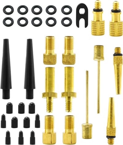 35 Stuks Fietspomp Adapters voor Ventielen (AV, DV, SV) - Geschikt voor Mountainbike, Racefiets en Speelgoedballen