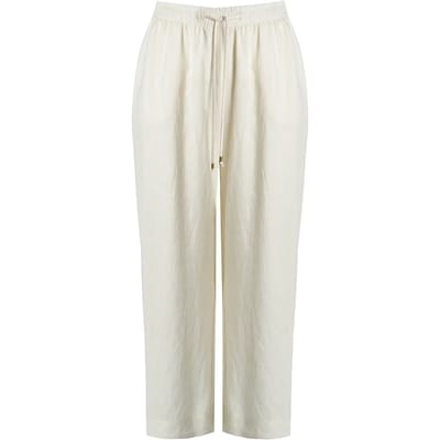 Linnenmix wijde broek met koordtaille dames Mat Fashion