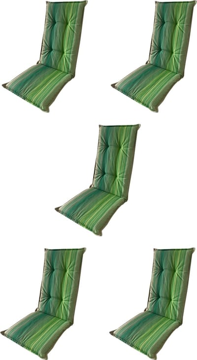 Madison - Tuinkussen - Hoge Rug - 5st - Lines Green - 120x46cm - Groen