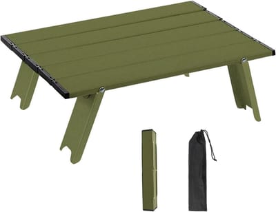 Vouwbare Aluminium Campingtafel - Compact en Lichtgewicht 39.5 x 28 x 12.5 cm voor Picknick, Strand en Buitenactiviteiten