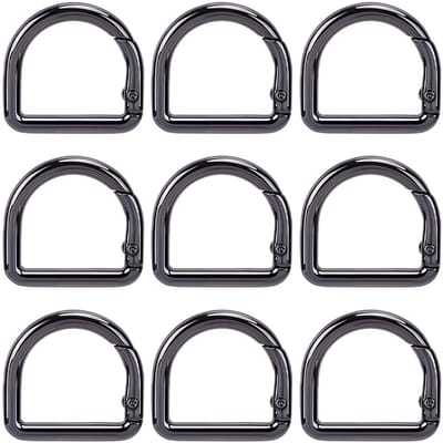 Dailygoods - Set van 12 D-ring Karabijnhaken voor Sleutelhangers en Tassen