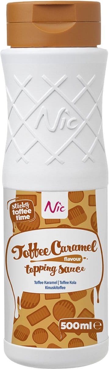 Nic Toffee karamel topping - voor desserts en drankjes - 50 cl fles