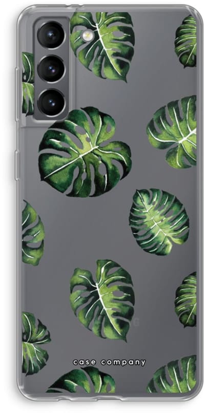 Case Company® - Hoesje geschikt voor Samsung Galaxy S21 hoesje - Tropische bladeren - Soft Cover Telefoonhoesje - Bescherming aan alle Kanten en Schermrand