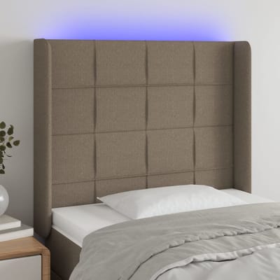 vidaXL - Hoofdbord - LED - 83x16x118/128 - cm - stof - taupe