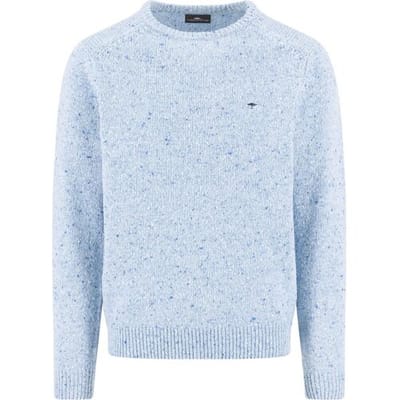 Fynch-Hatton Trui O-Neck Donegal Knit Crystal Blue / male