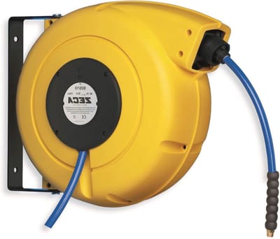 Lucht/waterhaspel - Slanghaspel automatisch - Werkplaats organiseren - Automatische oprolling - 11 meter - Geel