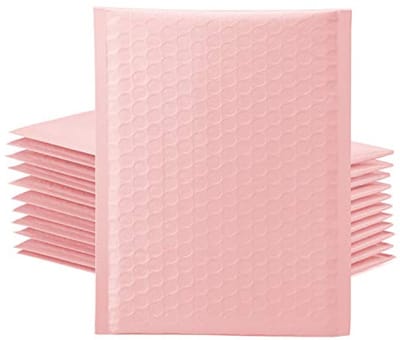 Luchtkussen-enveloppen met noppenfolie voor cd's, sieraden en cosmetica - Zelfklevende verzendzakken in Sakura Pink