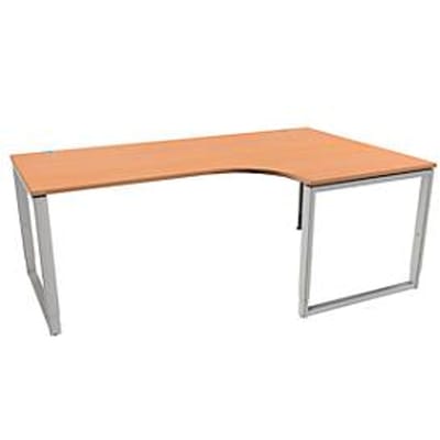 Schäfer Shop Genius MODENA FLEX hoekbureau, 90°, beugelpoot, bevestiging rechts, B 2000 mm, beuken decor