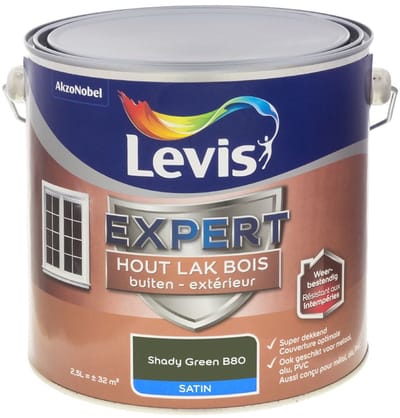 Levis - Expert Hout Lak Buiten Satin Mix - Shady Green B80 - Mengverf - 2,5 L
