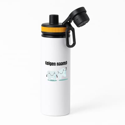 Hacebo® - 2 tanden waterfles met draaidop oranje - Tandarts - mondhygienist - met eigen naam - leuk cadeau voor iemand die tandarts is - cadeau - kado - water fles - 850ML
