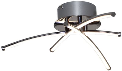 Plafondlamp LED designlamp woonkamer plafondlamp chroom, 9W 990lm warm wit, DxH 38x11,5 cm