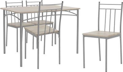 Eetset voor 4 personen 5-delig met eettafel en 4 stoelen licht eikenhout ML design