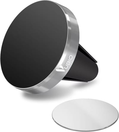 VUBIO - Telefoonhouder Auto - Zwart - Magnetisch - Metaal & Stevig - Knop - Ventilatorrooster - GSM Mobiel Houder - Autohouder - Universeel