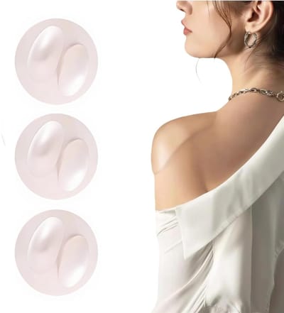 6 stuks/3 paar schoudervullingen voor dames, zachte antislip schoudervullingen van siliconen, speciaal voor damesblouses (transparant)