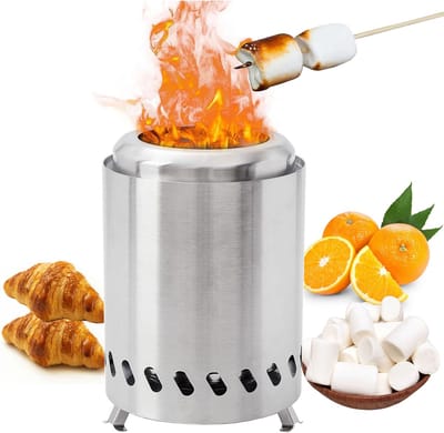 Dailygoods- Vuurplaats Draagbaar - Tafelvuurplaats - Roestvrij Staal - Mini Buitenfornuis - Hittebestendig - Eenvoudige Montage - Buitenhaard