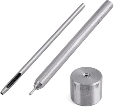 Oogje Pons Set - Gat Punch - Leer Bewerken - Roestvrij Staal - 2mm - Zilver
