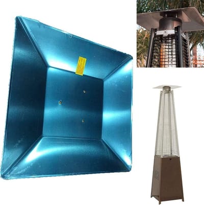 Terrasverwarmer Reflector - Vervangend Bovenstuk - Terras Verwarmen - Vierzijdige Piramide - Gatafstand 5.5cm - Zilverkleurig