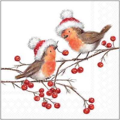 Ambiente Servetten 33cm Christmas robins