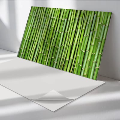 Wallfluent Vinyl Wandpaneel - Bamboestengels Wandpaneel PVC - 100 cm x 50 cm - Groente Vinyl Wandpaneel - Set van 1 - Rechthoekig Wandbekleding Vinyl - Bloemen en planten Wandpaneel - Zelfklevend Wandpaneel - Wandpaneel Keuken en Badkamer