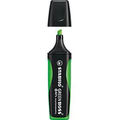 STABILO GREEN BOSS - Markeerstift - Gemaakt Van 83% Gerecycled Plastic - Groen - Doos 10 Stuks