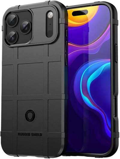 MobyDefend Hoesje - Geschikt voor iPhone 17 Pro - Rugged Shield TPU Backcover - Zwart