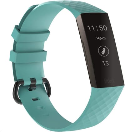 Siliconen bandje - Fitbit Charge 3 - mint groen - small maat