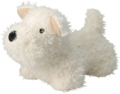 Home & Styling Deurstopper - Puppy hondje - wit - polyester - 27 x 17 cm - dieren - kinderkamer - deurgewicht - tegen klapperende deuren