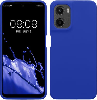 kwmobile telefoonhoesje geschikt voor Motorola Moto G05 / Moto E15 - Hoesje met siliconen coating - Smartphone case in Baltisch blauw