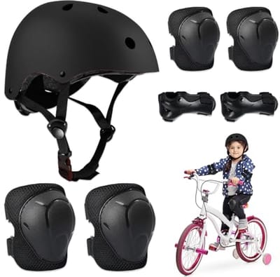 5-in-1 Beschermingsuitrusting voor Kinderen - Helm, Knie- en Polsbeschermers voor Rolschaatsen, Fietsen en Skateboarden, Leeftijd 3-11 Jaar