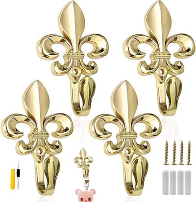 Vintage Kledinghaken Set van 4 - Ideaal voor Jassen, Tassen, Sleutels en Hoeden in Keuken en Woonkamer met Schroeven en Schroevendraaier