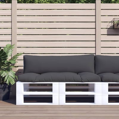vidaXL - Palletkussens - 2 - st - stof - antracietkleurig