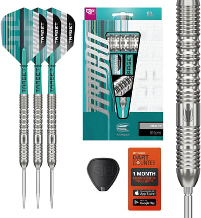 Target Darts Hydro Steel Tip Dartset 22G Barrel 01 - 90% Tungsten - Swiss Point Technologie - Pro Grip Shafts - Pro Ultra Flights - Inclusief Swiss Point Tool en DartCounter App