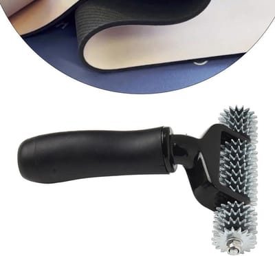Tapijt Naad Roller - Tapijt Reparatie - Tapijt Splicing - Extra Brede Kop - 5 Inch Wiel - Zwart Zilver