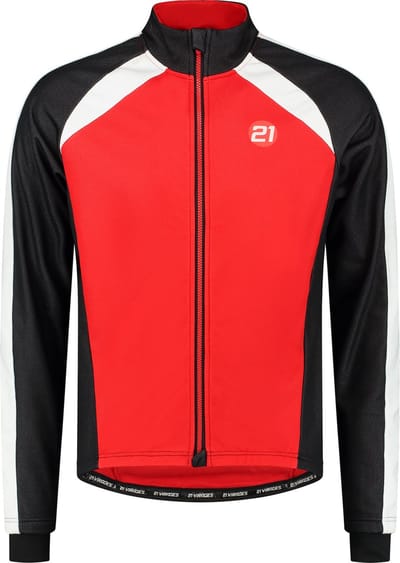 21Virages Forte fietsjack windprotect Heren Zwart Rood - S