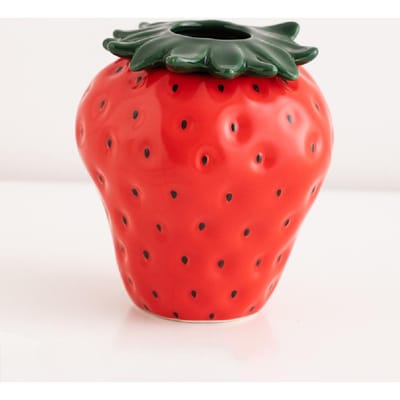 Pot de jardinière en forme de fraise d'inspiration vintage Vase en céramique en forme de fruit fraise pour fête cuisine bureau décorations de maison red