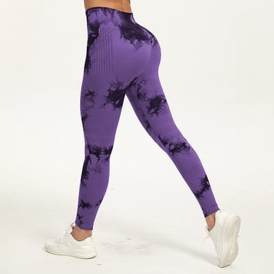 Anti-cellulitis-leggings - sportlegging voor dames - lange compressielegging billen push-up hoge taille ondoorzichtig - yoga pilates sportbroek - 1 stuk-Sportbroek -Nieuwe kleur gekleurd paars-S