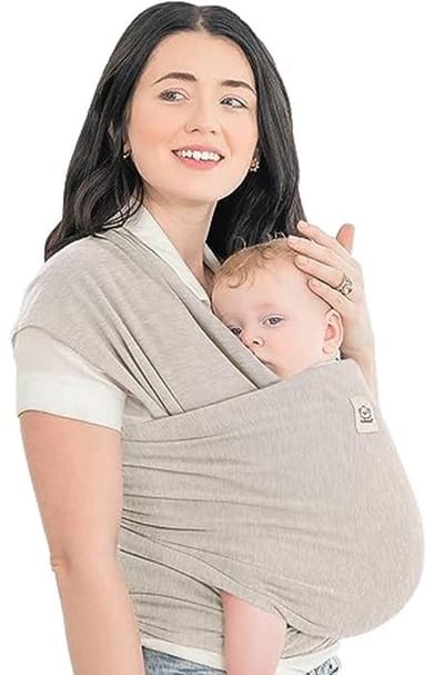 KeaBabies Baby Carrier From Birth - Breathable Baby Carrier Suitable for Newborns and Toddlers, Handfree Baby Wrap (Stone Gray)